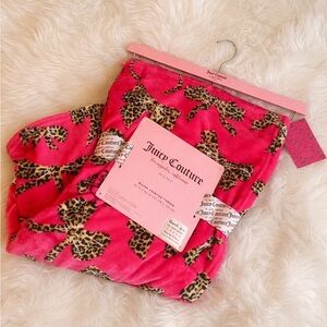 Juicy Couture Vibrant Pink Leopard Blanket